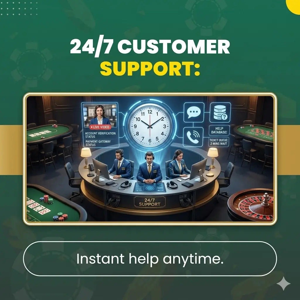 Lotus365 24/7 customer support service