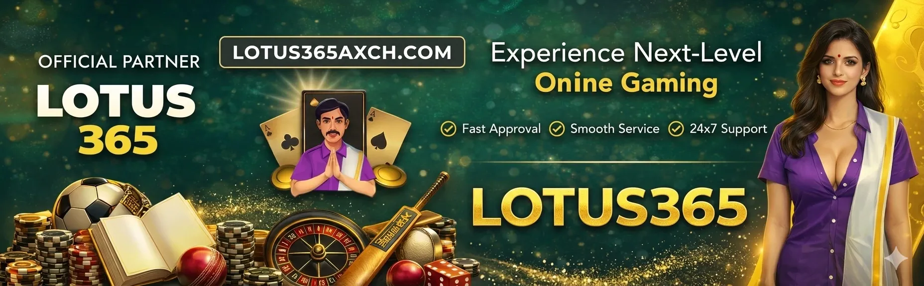 Lotus365 homepage hero banner – online cricket betting and casino